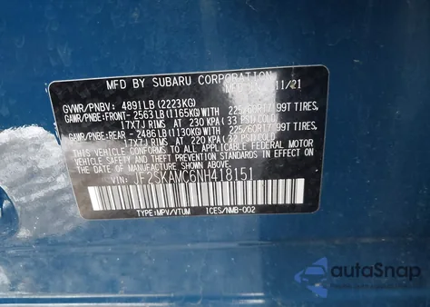 2022 Subaru Forester Wilderness from USA, damaged, VIN JF2SKAMC6NH418151